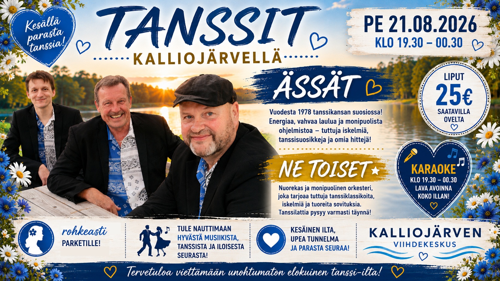 Pe 21.8.2026 TANSSIT - Ässät sekä Ne Toiset + karaoke